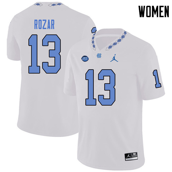 Jordan Brand Women #13 Caleb Rozar North Carolina Tar Heels College Football Jerseys Sale-White